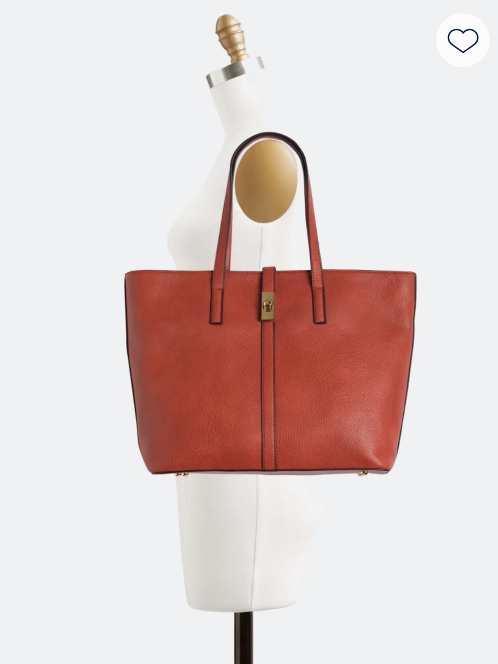 Urban Expressions Henderson Workwear Rust Leather Tote with Gold-Tone Lock - Picture 3 of 3